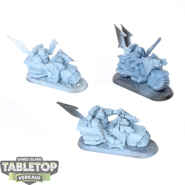 Dark Angels - 3 - Ravenwing Bikes - grundiert