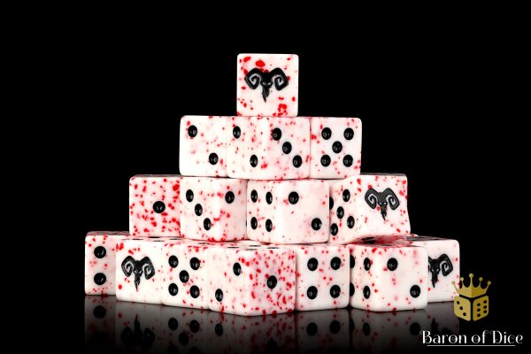 Baron of Dice - Bloody Beasts 16mm Square Corner Dice (25)