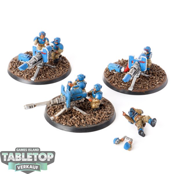 Astra Militarum - 3 Heavy Weapons Teams klassisch - bemalt