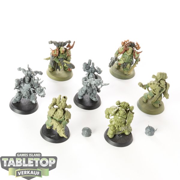 Death Guard - 7 x Plague Marines - teilweise bemalt