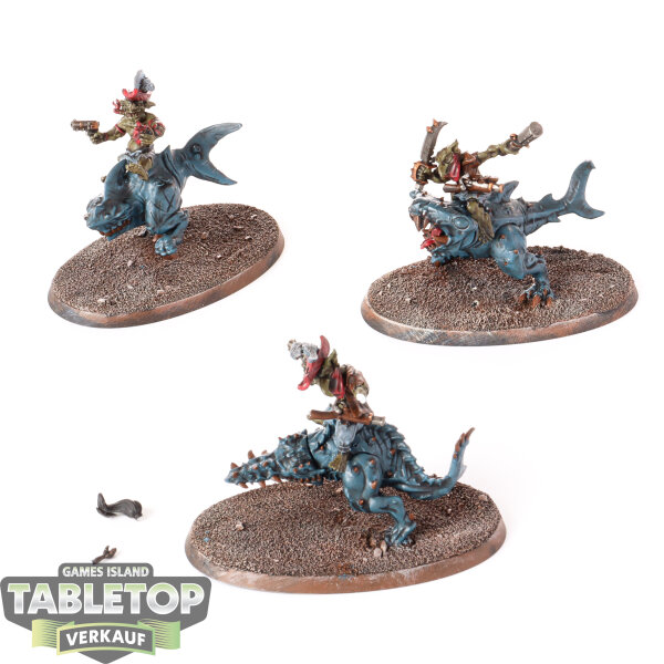 Orks - 3 x Skweekl Riders - bemalt