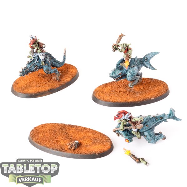 Orks - 3 x Skweekl Riders - bemalt