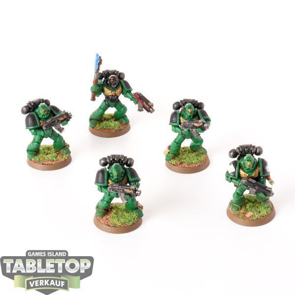 Salamanders - 5 x Tactical Squad klassisch - bemalt