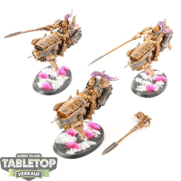 Adeptus Custodes - 3 Vertus Praetors - bemalt