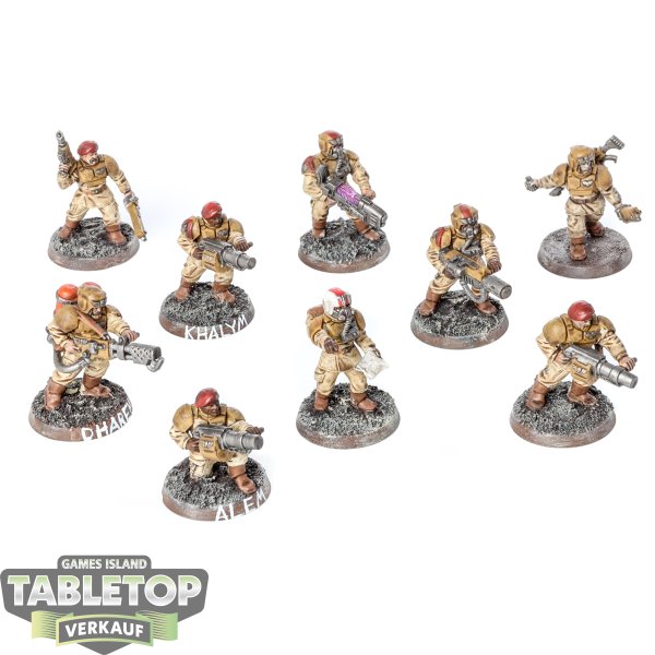 Astra Militarum - 10 - Cadian Shock Troops (Classic) - bemalt