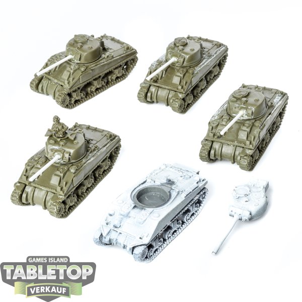 Flames of War - 5 - Sherman Tanks - teilweise bemalt