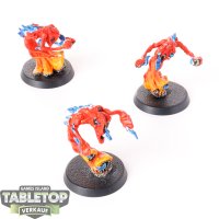 Chaos Daemons - 3 - Flamers of Tzeentch - bemalt