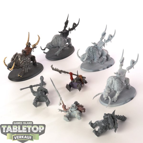 Ogor Mawtribes - 4 x Mournfang Pack - teilweise bemalt