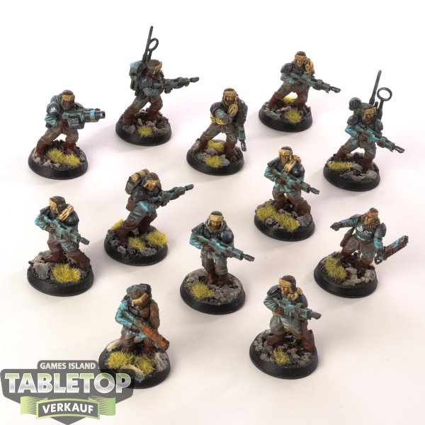 Astra Militarum - 12x Cadian Shock Troops - klassisch - bemalt