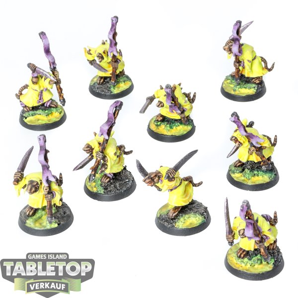 Skaven - 9 x Plague Monks - bemalt