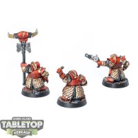 Chaos Dwarfs - 3 x Infernal Guard Command - gut bemalt