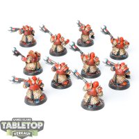 Chaos Dwarfs - 10 x Infernal Guard Fireglaives - gut bemalt