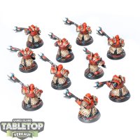 Chaos Dwarfs - 10 x Infernal Guard Fireglaives - gut bemalt