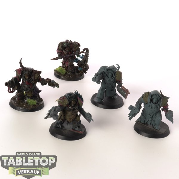 Death Guard - 5 x Blightlord Terminators - teilweise bemalt