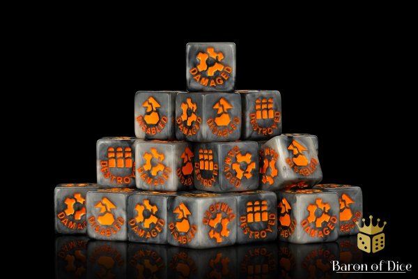 Baron of Dice - Smoke Vehicle Damage, Legion Compatible Dice Set (10)