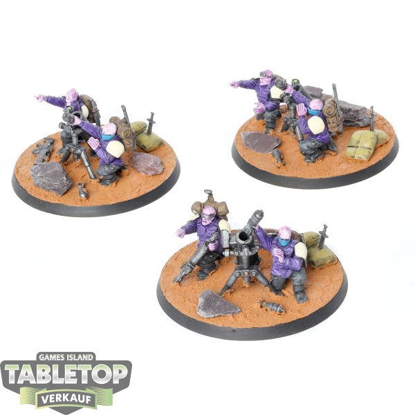 Genestealer Cults - 3 Brood Brothers Weapon Team - bemalt