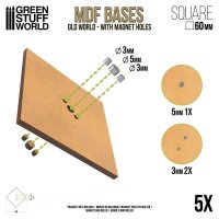 Green Stuff World - MDF Old World Bases - Square 60 mm