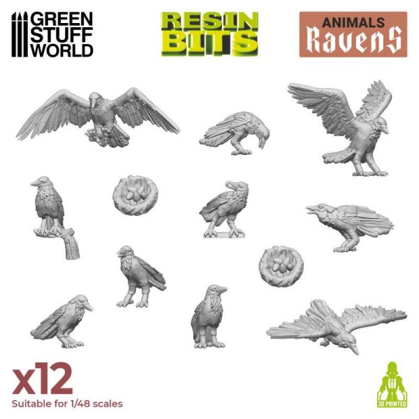 Green Stuff World - 3D printed set - Ravens