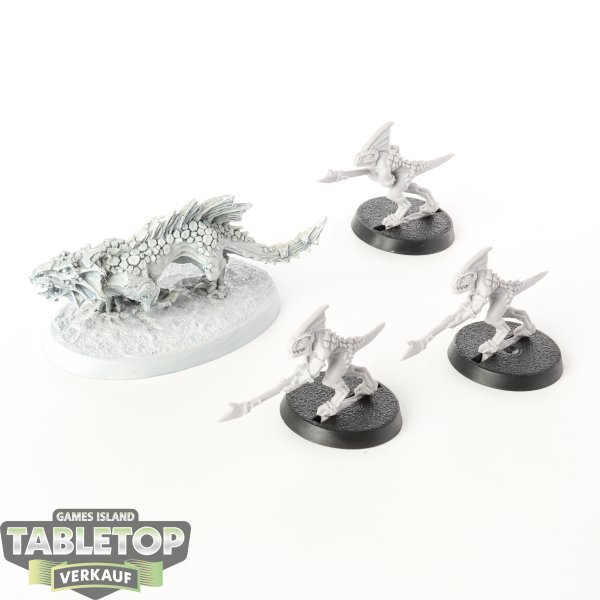 Seraphon - Salamander Hunting Pack klassisch - teilweise bemalt