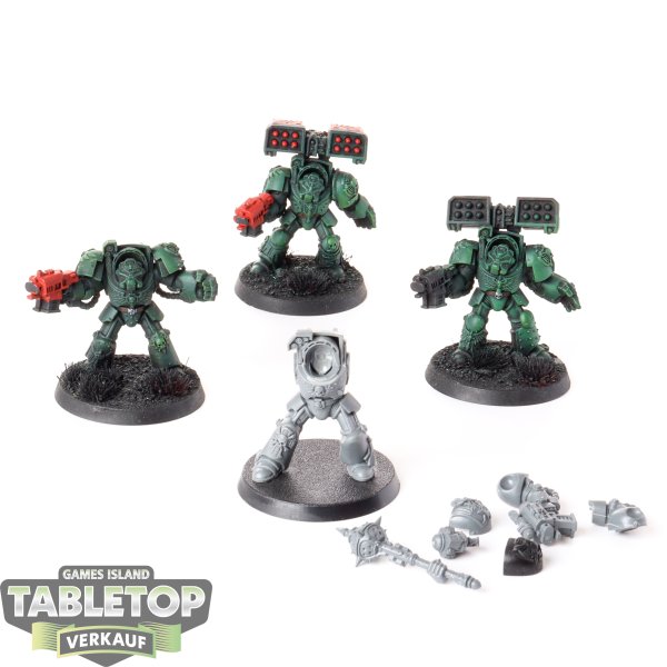 Dark Angels - 4 x Deathwing Terminator Squad - teilweise bemalt