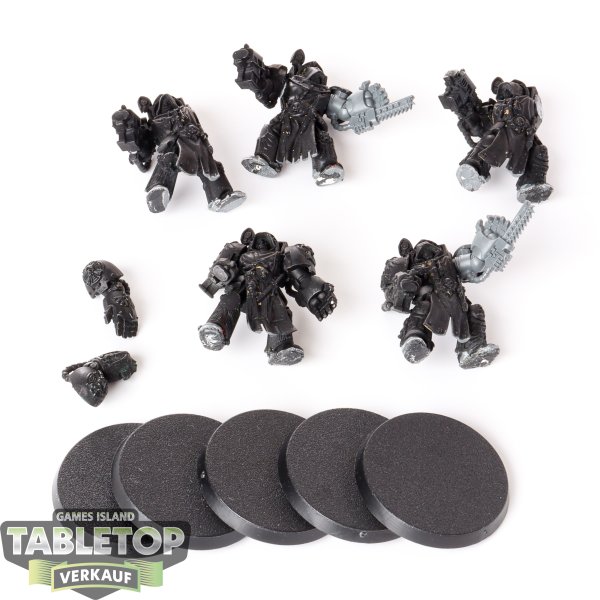 Dark Angels - 5 x Deathwing Terminator Squad - teilweise bemalt