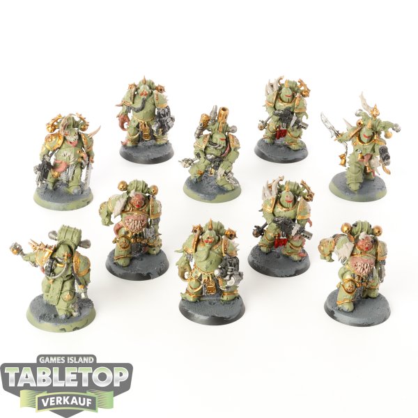 Death Guard - 10 x Plague Marines - teilweise bemalt