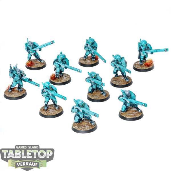 Tau Empire - 10 Fire Warriors Strike Team - gut bemalt