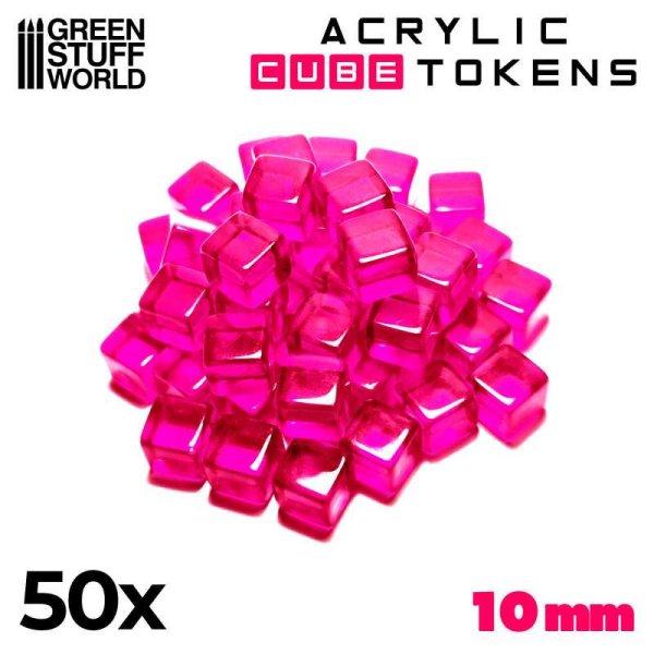 Green Stuff World - Gaming Tokens - Pink Cubes 10mm
