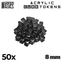Green Stuff World - Gaming Tokens - Black Cubes 8mm