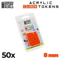 Green Stuff World - Gaming Tokens - Orange Cubes 8mm