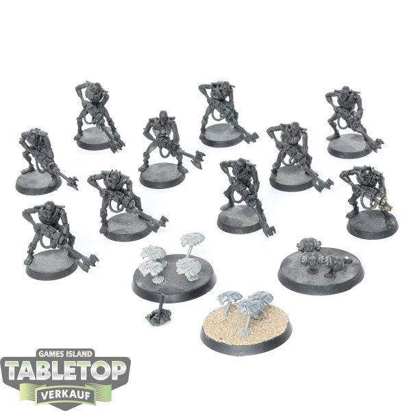 Necrons - 10 x Necron Warriors & 3x Scarabs klassisch - grundiert