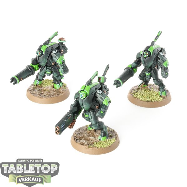 Tau Empire - 3 x XV25 Stealth Battlesuits - bemalt