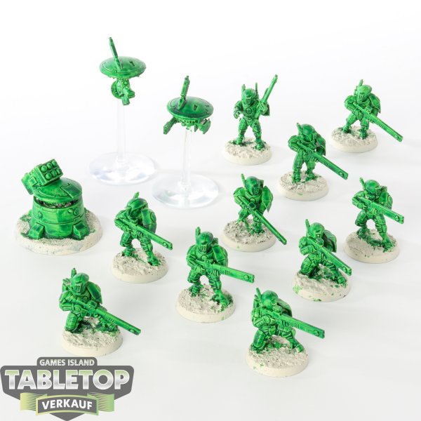 Tau Empire - 10 x Fire Warriors Strike Team - teilweise bemalt