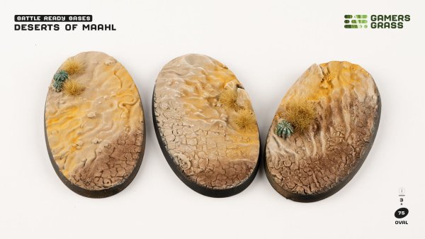 GamersGrass - Desert of Maahl Bases - Oval 75mm (x3)