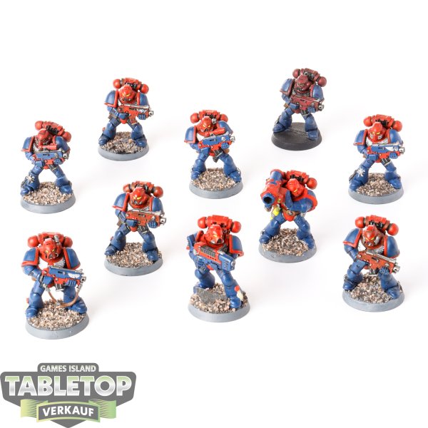 Space Marines - 10 x Tactical Squad klassisch - teilweise bemalt