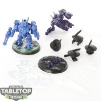 Tau Empire - 2 x XV8 Crisis Battlesuit  - teilweise bemalt