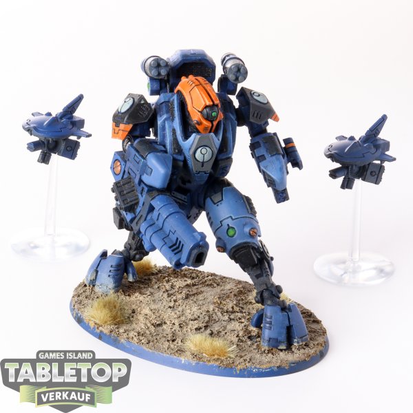 Tau Empire - XV95 Ghostkeel Battlesuit, 2 Drones - teilweise bemalt