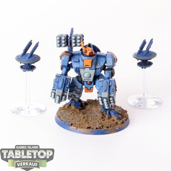 Tau Empire - XV88 Broadside Battlesuit, 2 Drones - bemalt