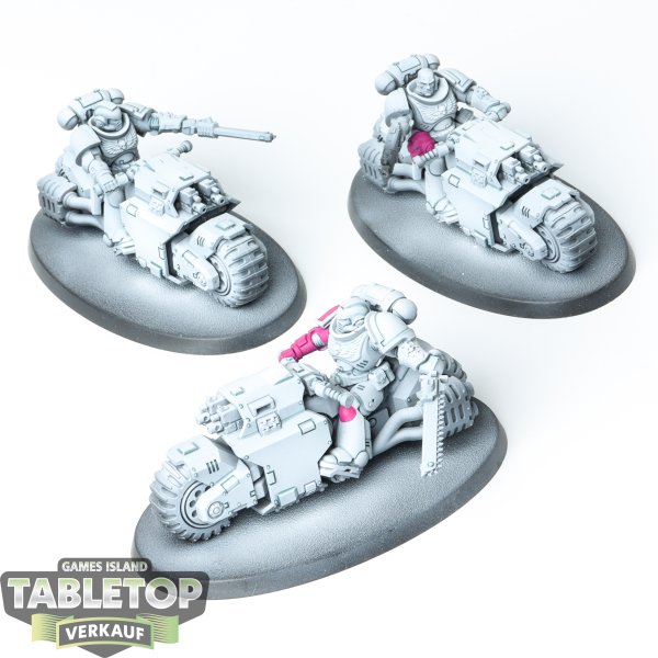 Space Marines - 3 Outriders - teilweise bemalt