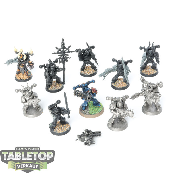 Chaos Space Marines - 10 x Chaos Space Marines klassisch - teilweise bemalt
