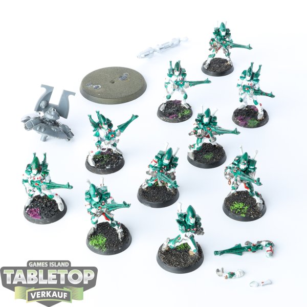 Craftworlds - 10 x Guardian Defenders & Heavy Weapon Platform klassisch - teilweise bemalt