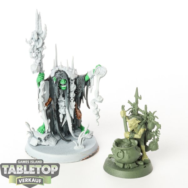 Orruk Warclans - Swampcalla Shaman with Pot-grot - teilweise bemalt