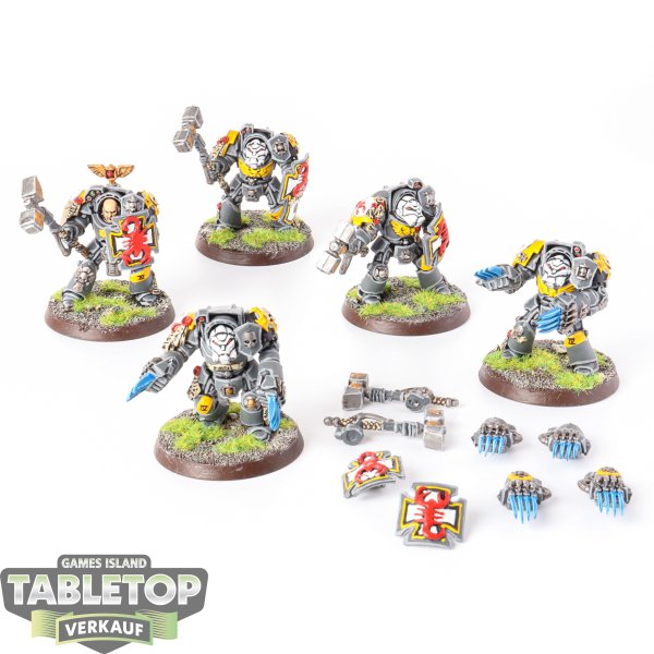 Space Marines - 5x Red Scorpion Terminator Assault Squad - bemalt