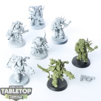 Death Guard - 7 x Plague Marines - teilweise bemalt