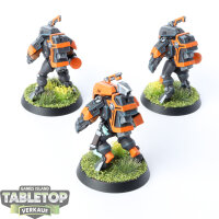 Tau Empire - 3 x XV25 Stealth Battlesuits - bemalt
