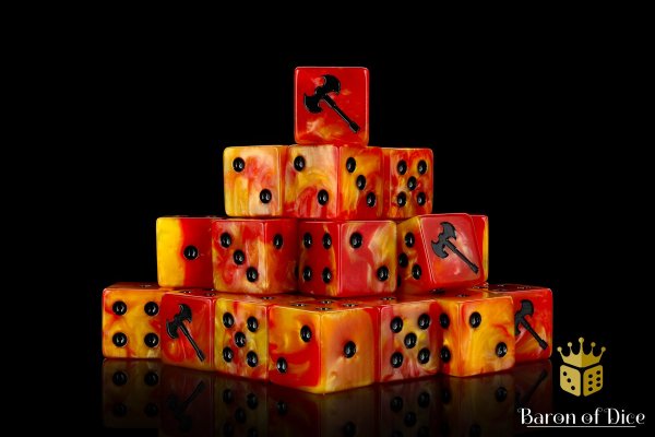 Baron of Dice - Slayer Axe 16mm Square Corner Dice (25)