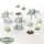 Tau Empire - 3 XV8 Crisis Battlesuits, 6 Drones - teilweise bemalt
