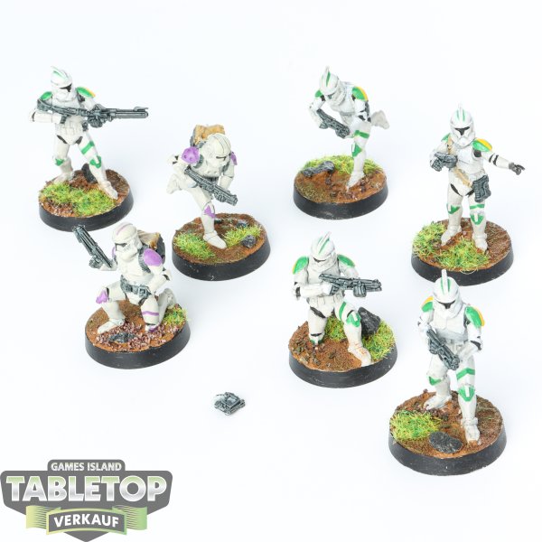 Galaktische Republik - 7 x Phase II Clone Troopers - bemalt