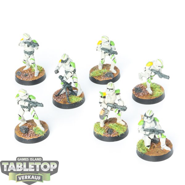 Galaktische Republik - 7 x Phase II Clone Troopers - bemalt