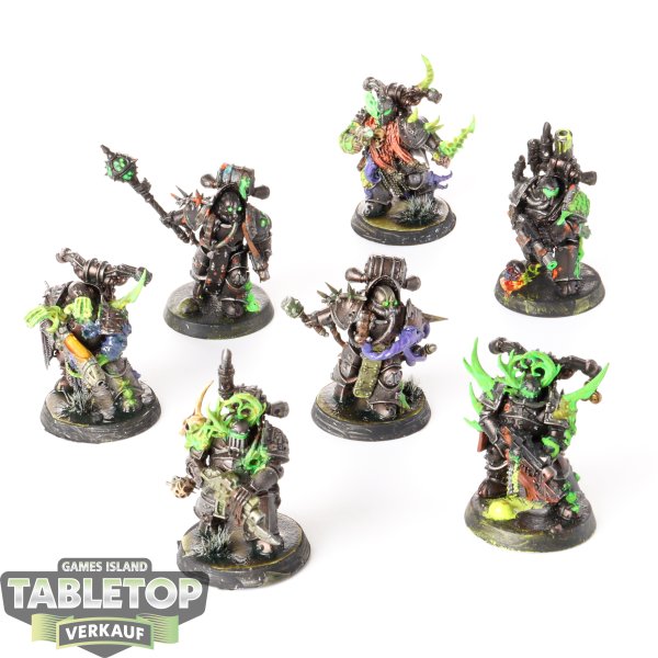 Death Guard - 7 x Plague Marines - bemalt